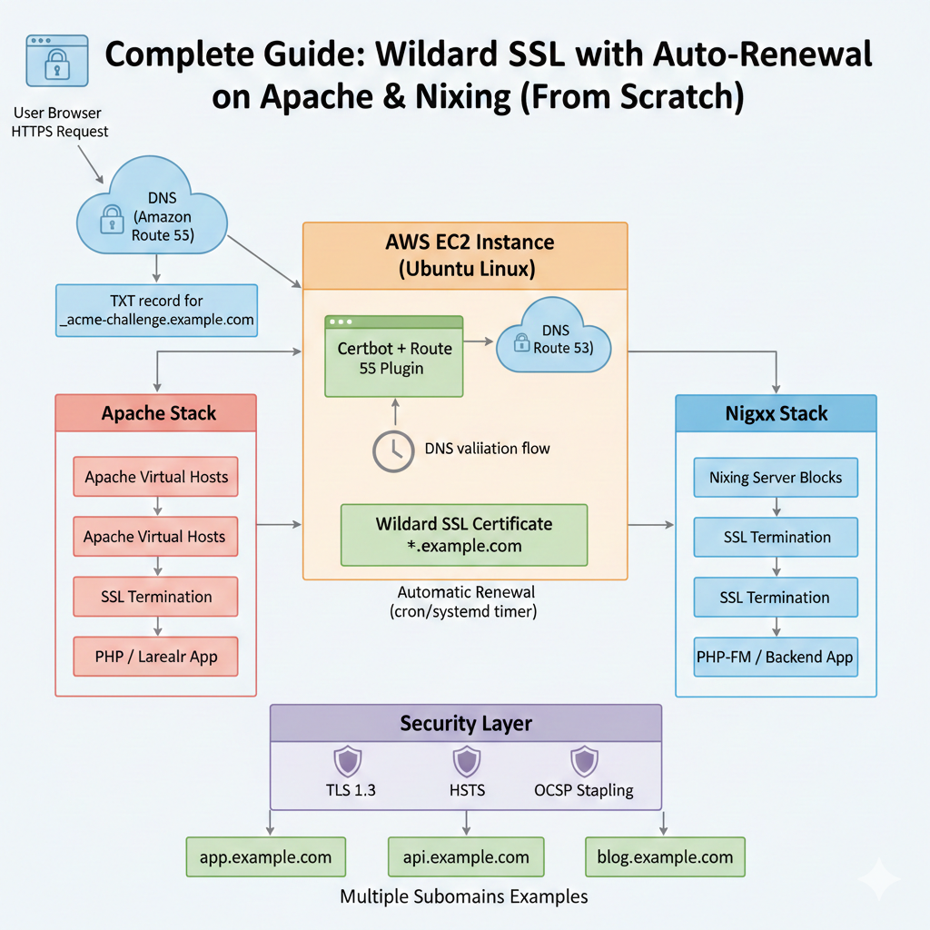How to Set Up Free Wildcard SSL with Auto Renewal Using Certbot (Apache & Nginx)